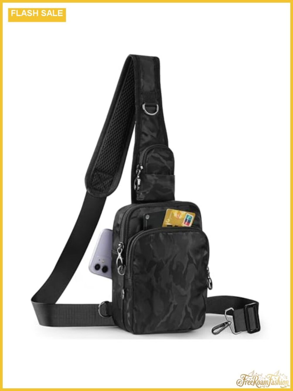 Anti-Theft Crossbody Sling Bag RFID Blocking Zipper Lock Small Nylon